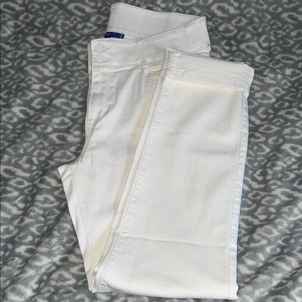 Apt. 9 White Straight Leg Jeans